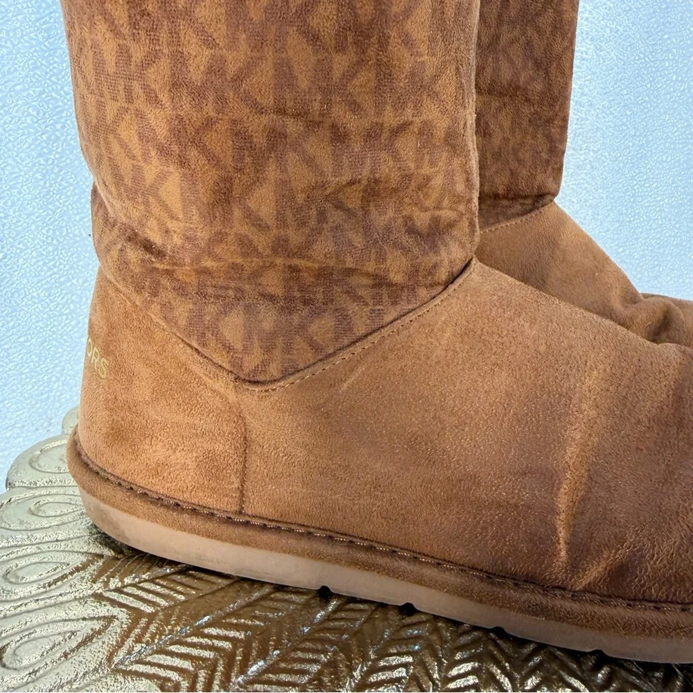 Michael Kors‎ Faux Fur Winter Boots Brown Logo Zip Ankle Size 5